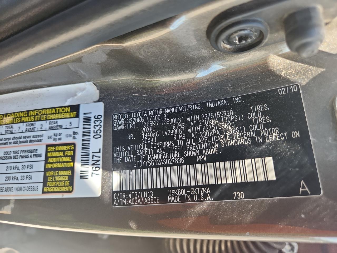 2010 TOYOTA Sequoia