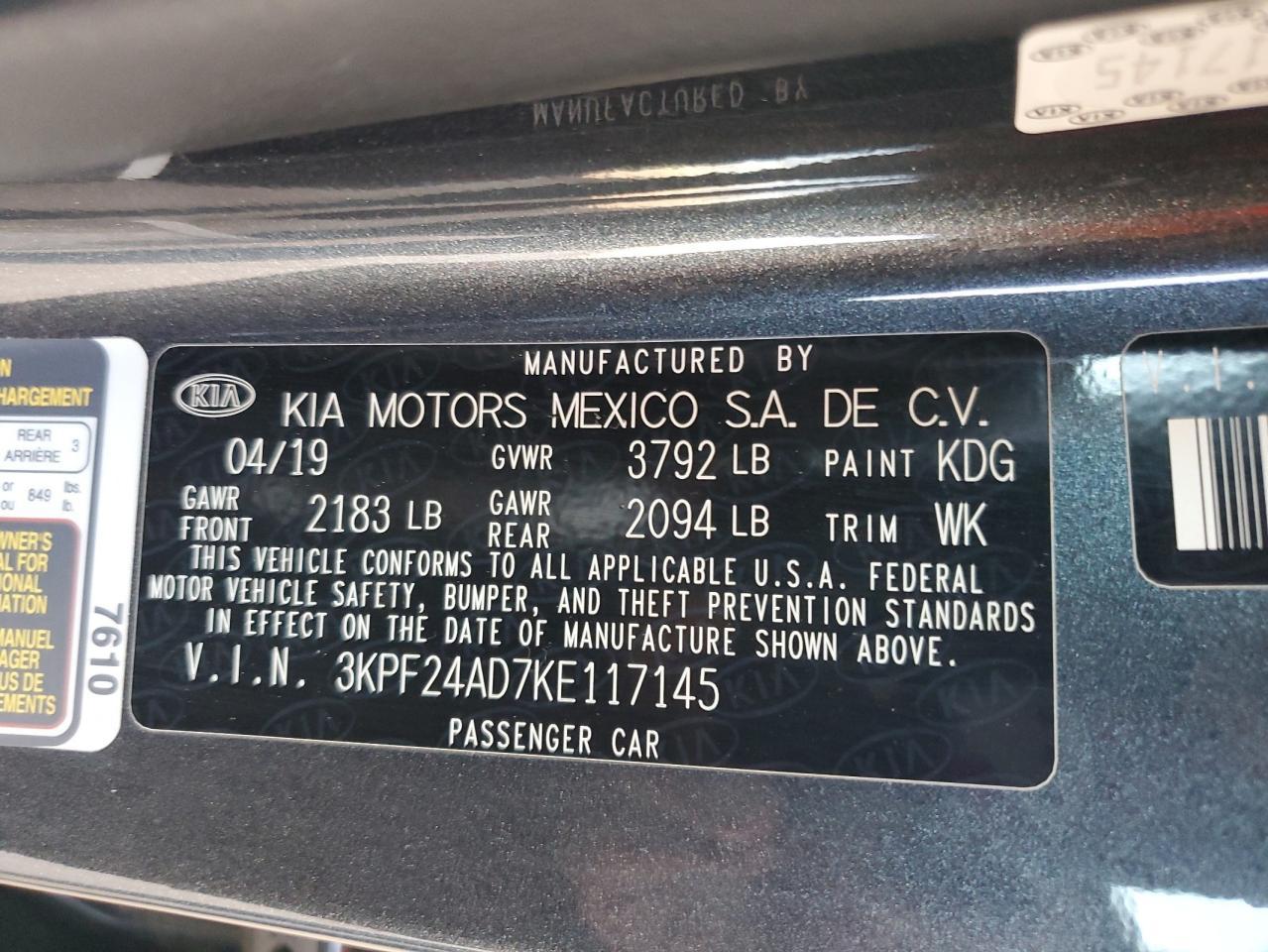 2019 KIA FORTE