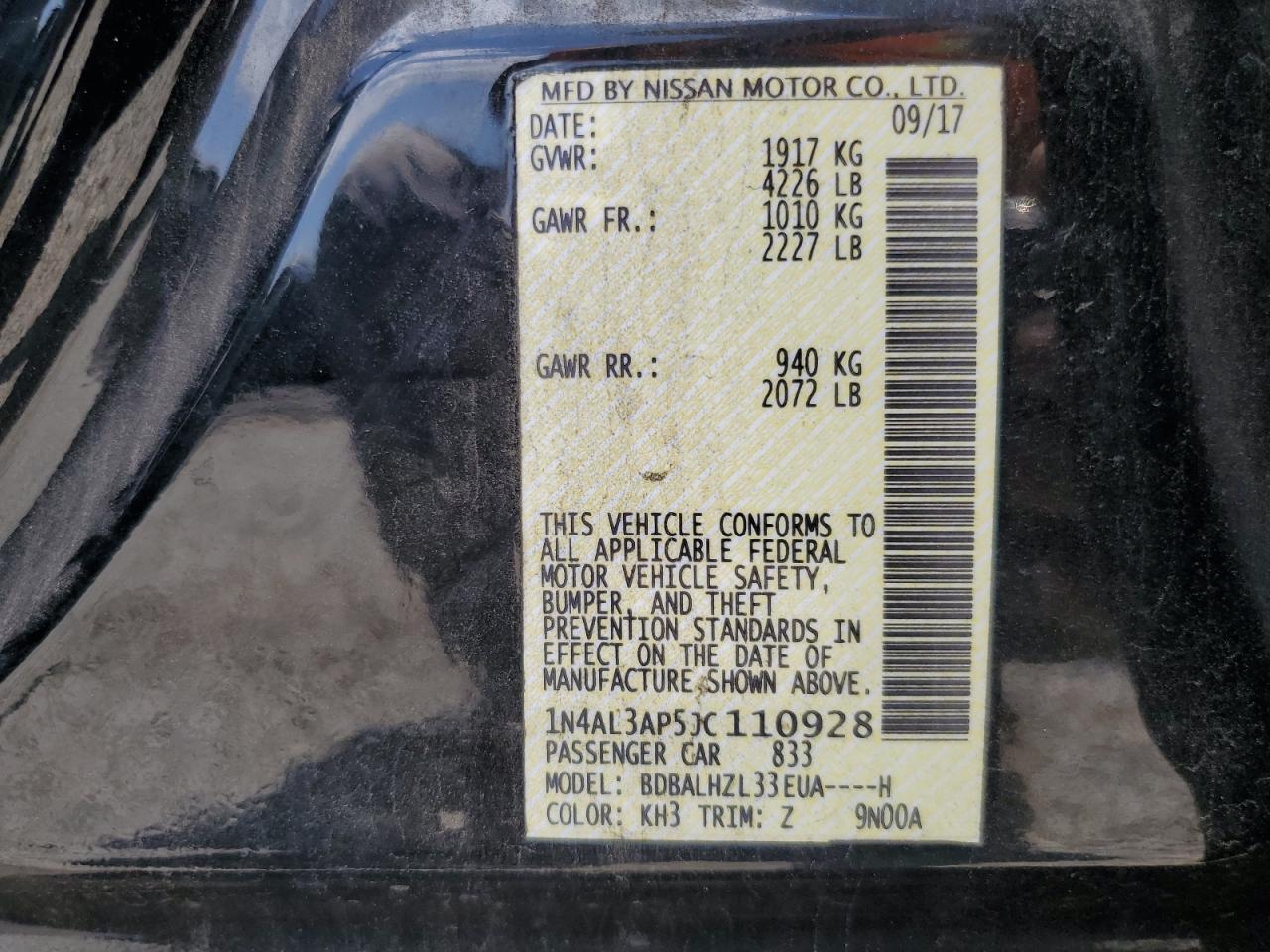 2018 NISSAN ALTIMA