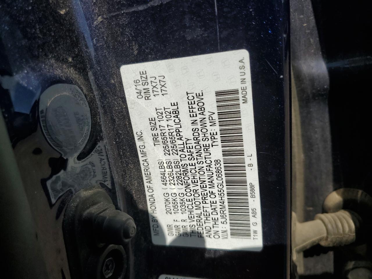 2016 HONDA CR-V