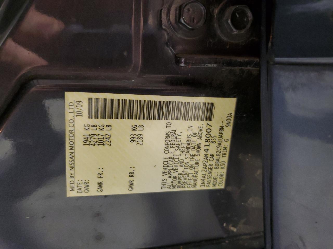 2010 NISSAN ALTIMA