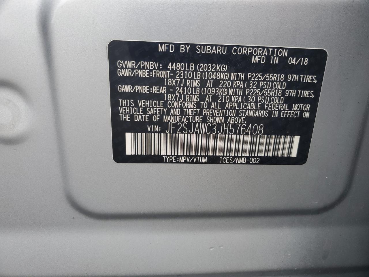 2018 SUBARU FORESTER
