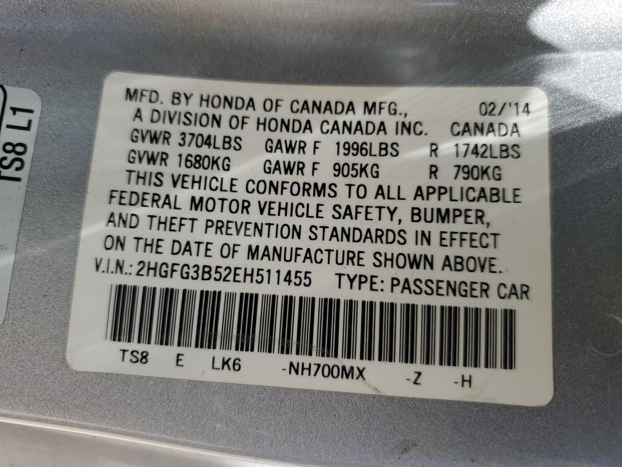 2014 HONDA CIVIC