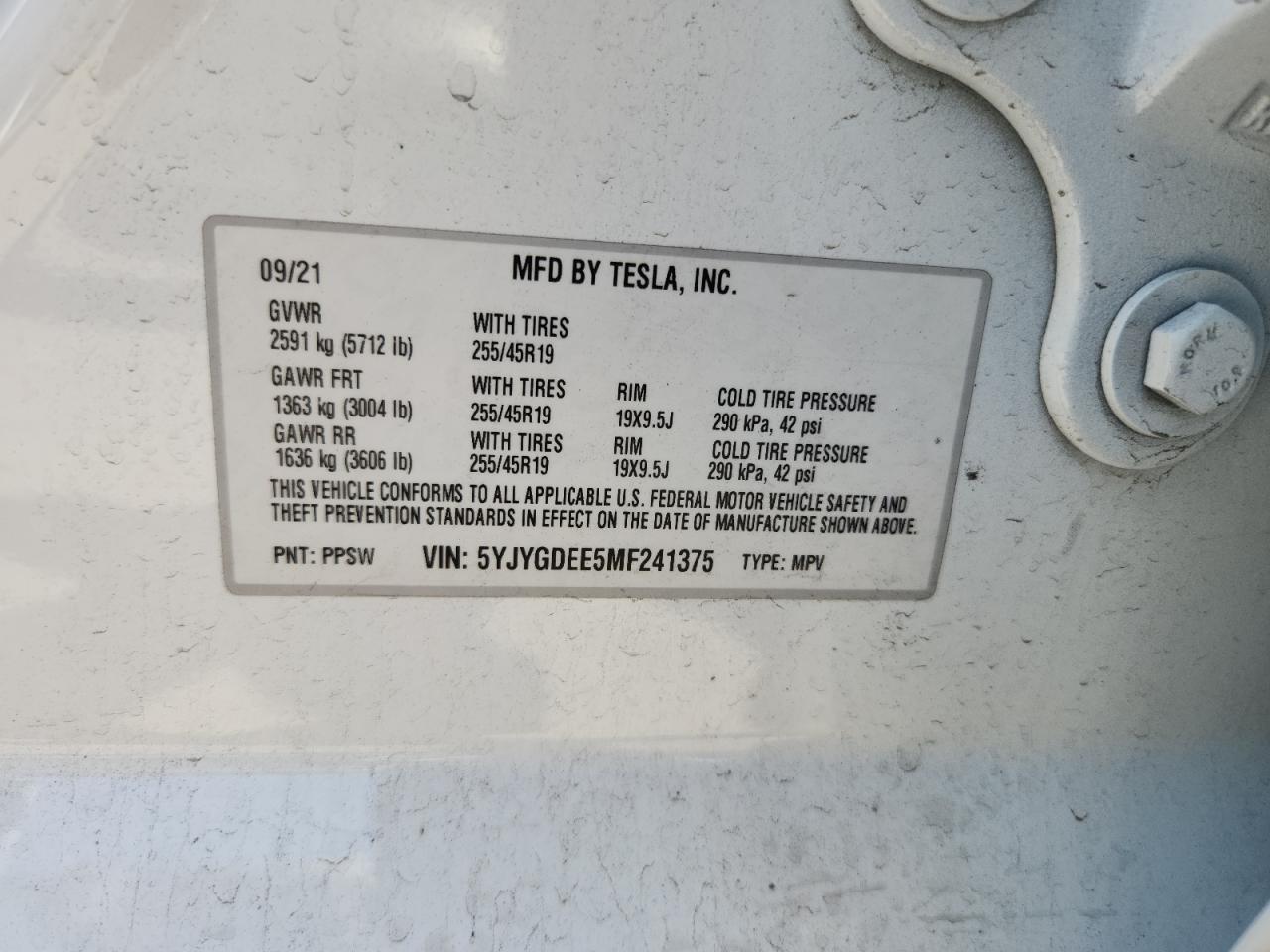 2021 TESLA MODEL Y
