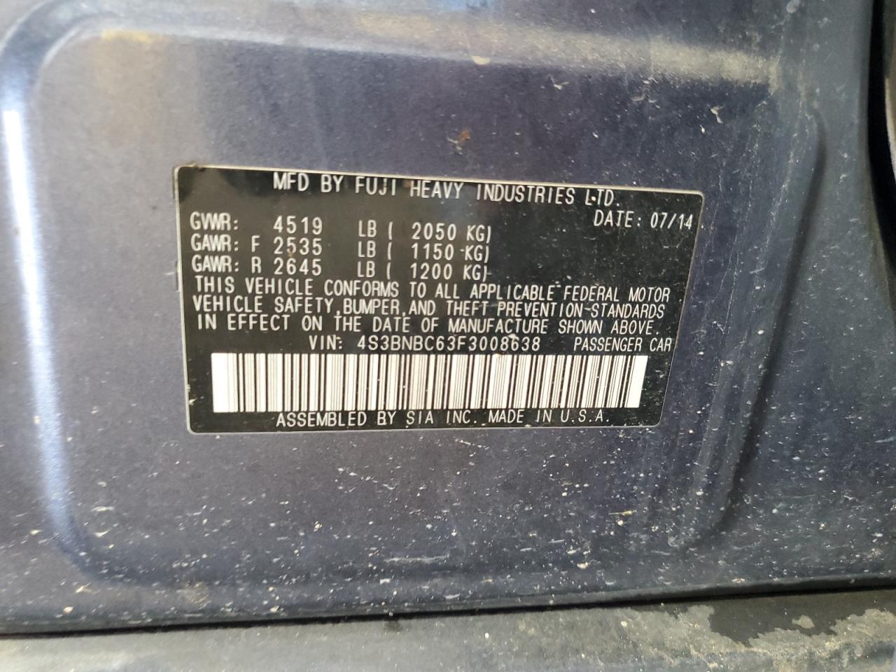 2015 SUBARU Legacy