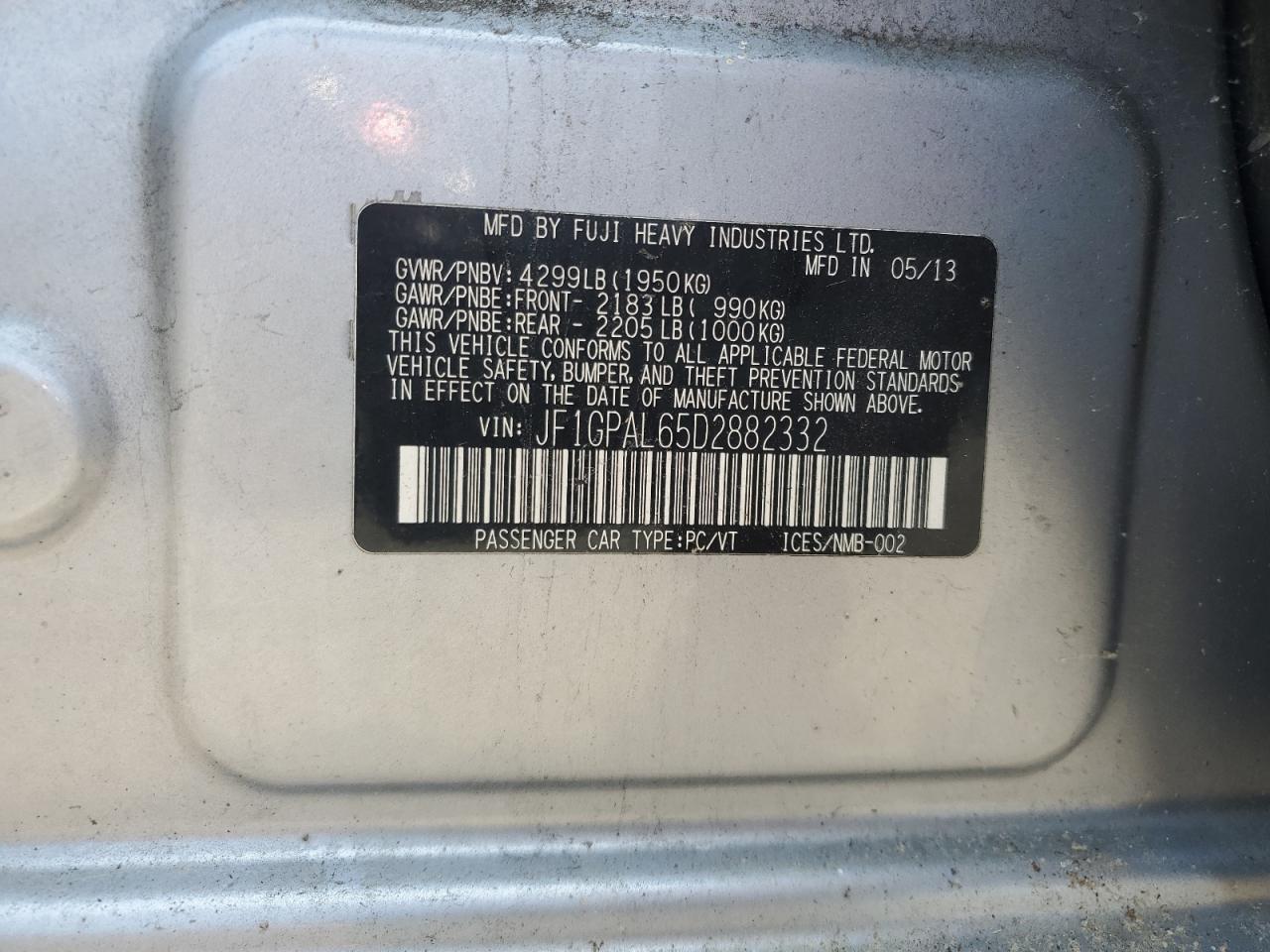 2013 SUBARU IMPREZA