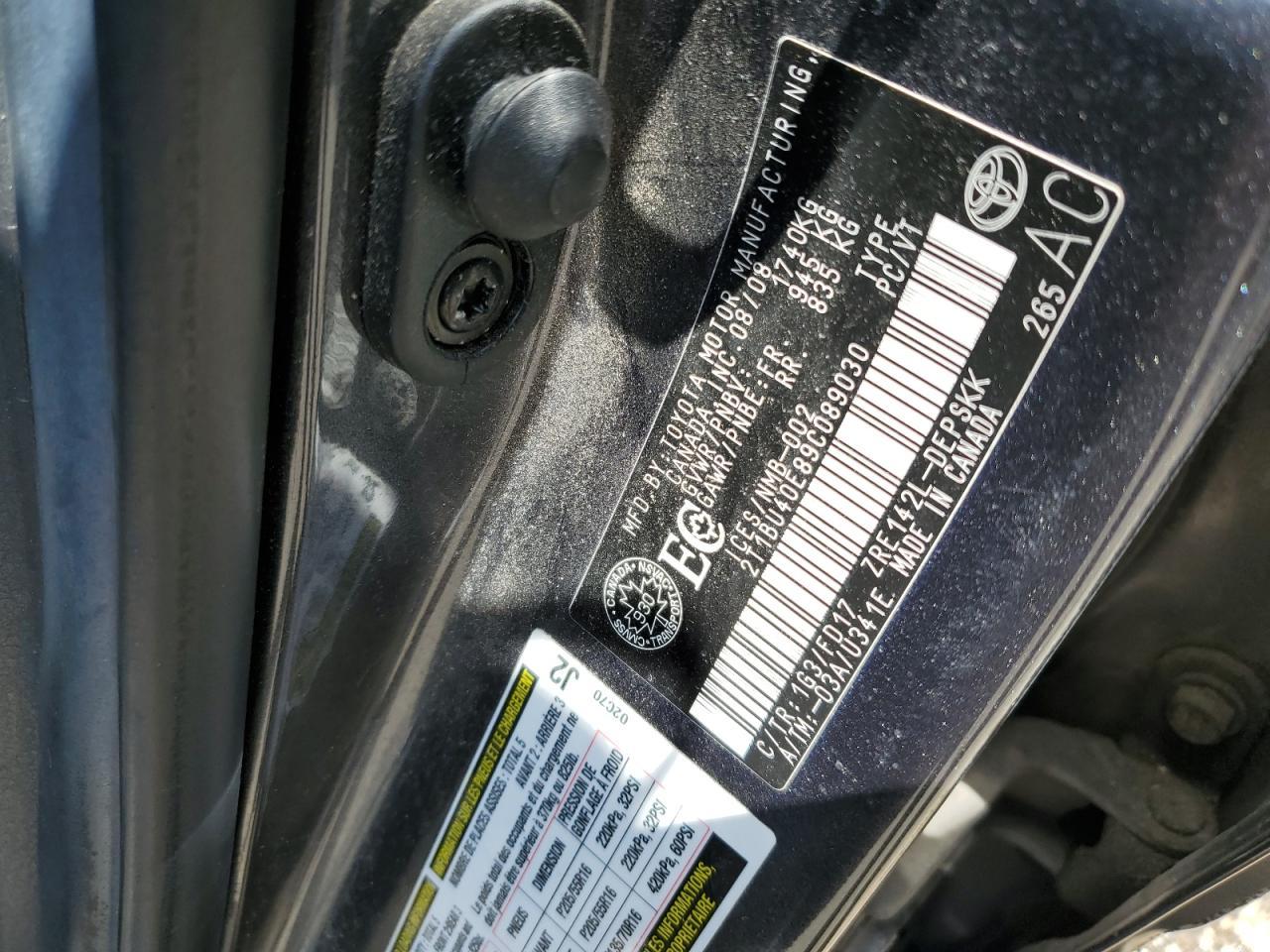 2009 TOYOTA COROLLA