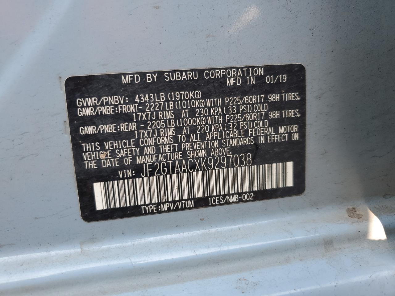 2019 SUBARU Crosstrek