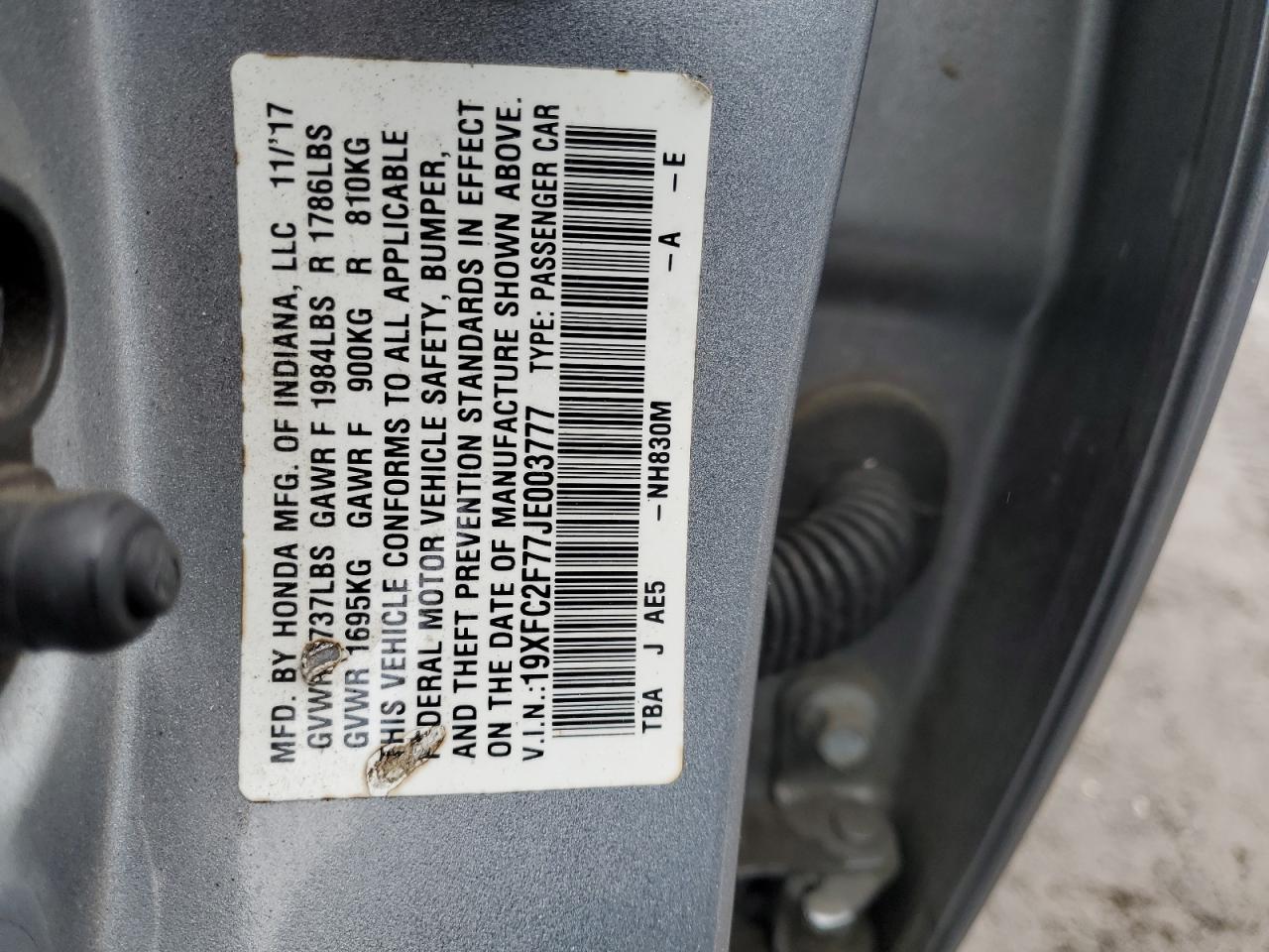 2018 HONDA CIVIC