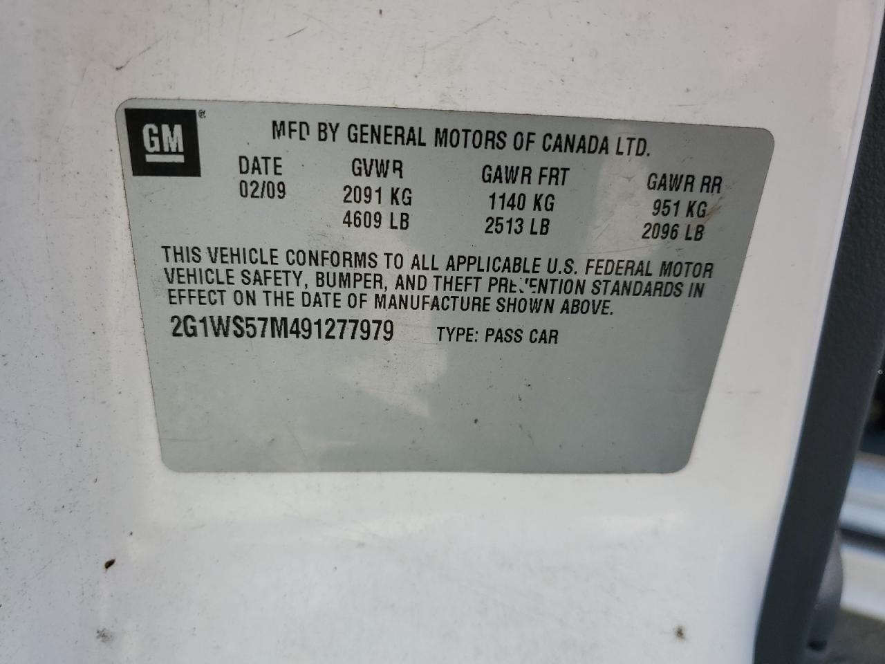 2009 CHEVROLET IMPALA