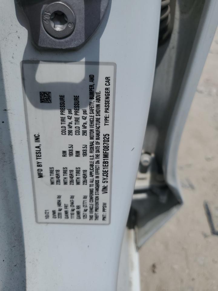2021 TESLA MODEL 3