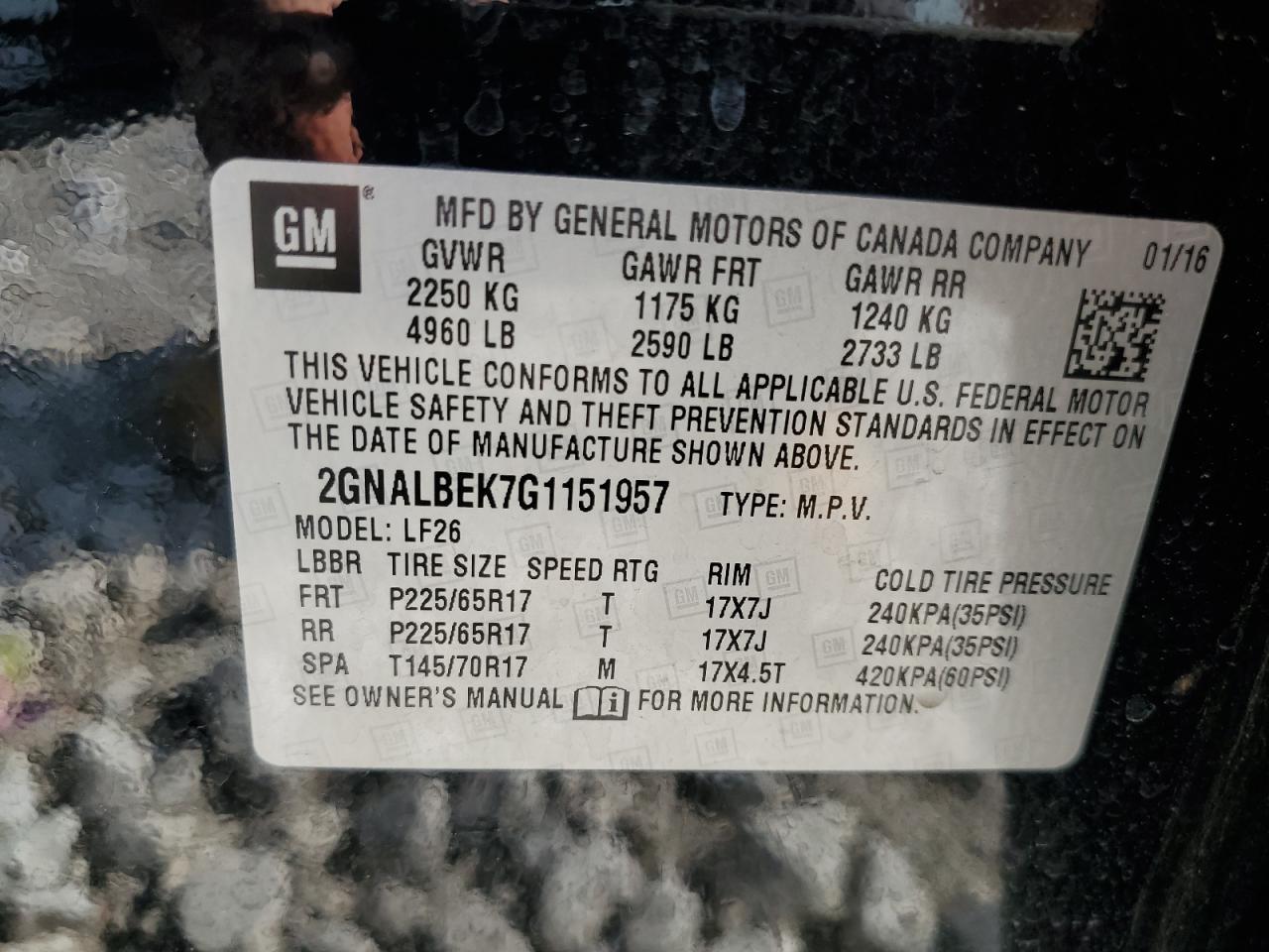 2016 CHEVROLET EQUINOX