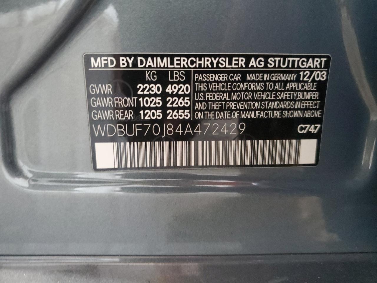 2004 MERCEDES-BENZ E-Class