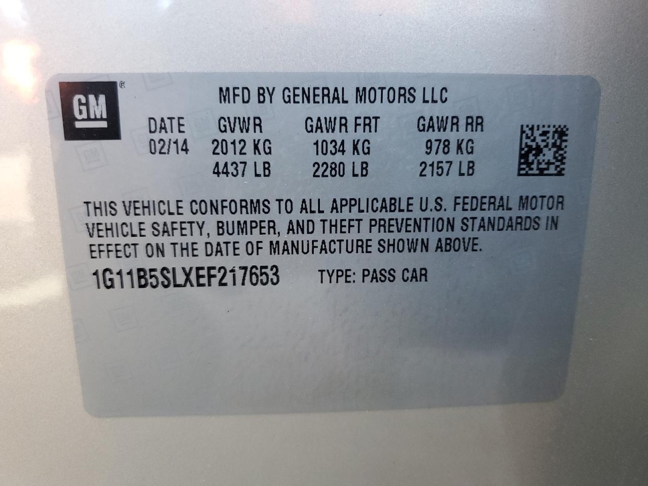 2014 CHEVROLET MALIBU