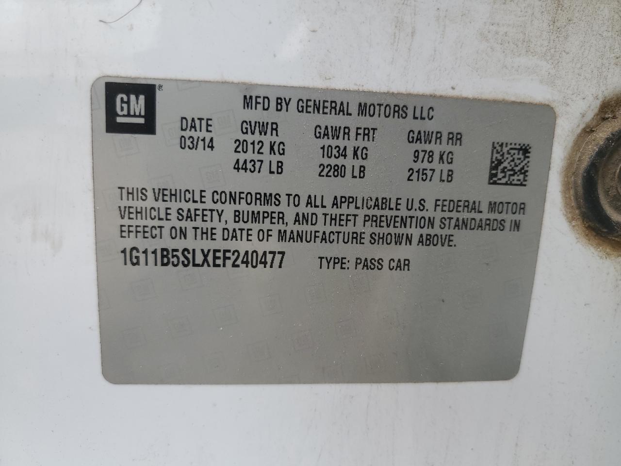 2014 CHEVROLET MALIBU