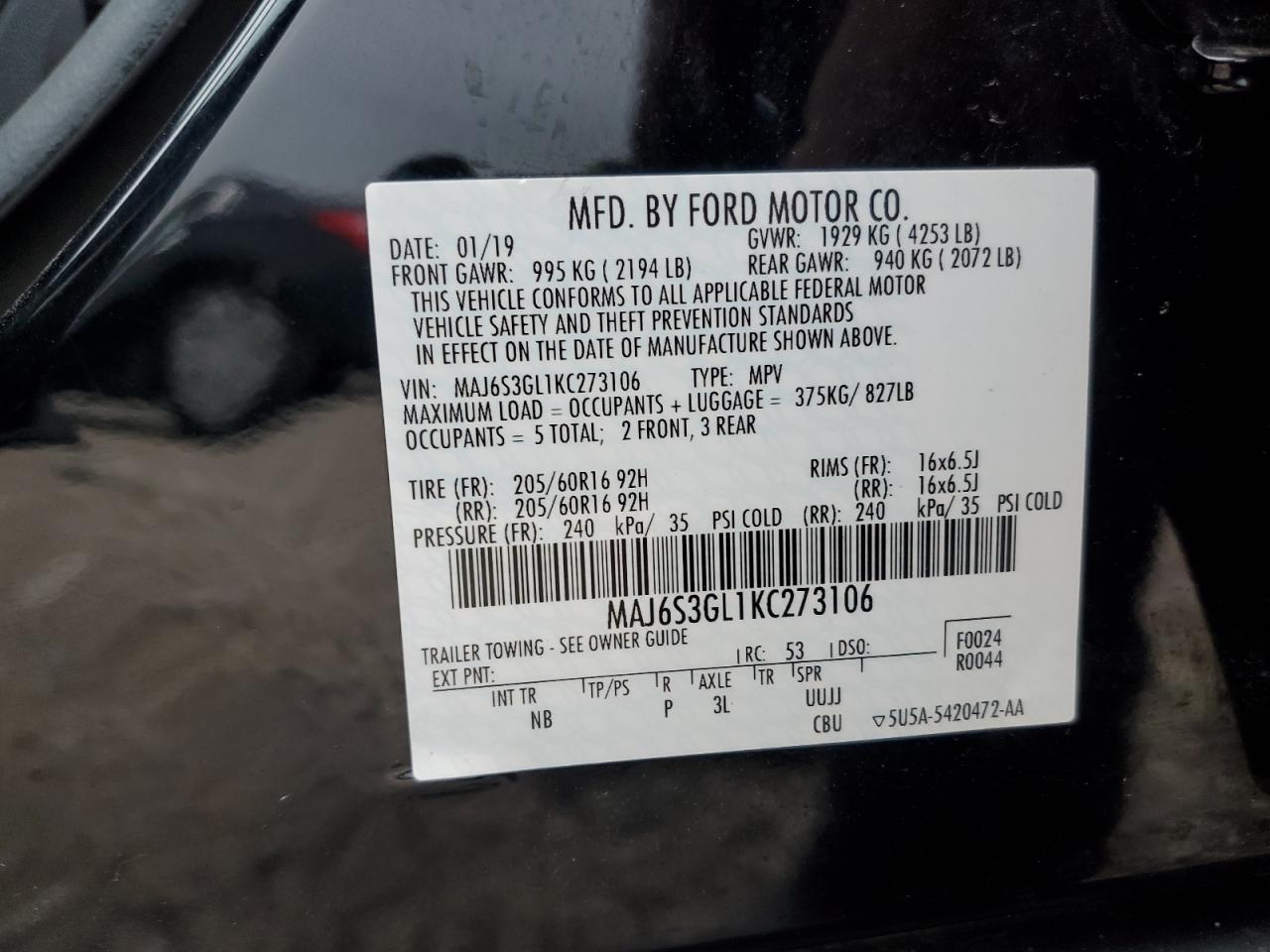 2019 FORD EcoSport