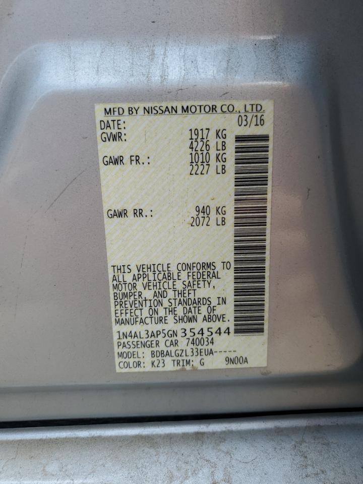 2016 NISSAN ALTIMA