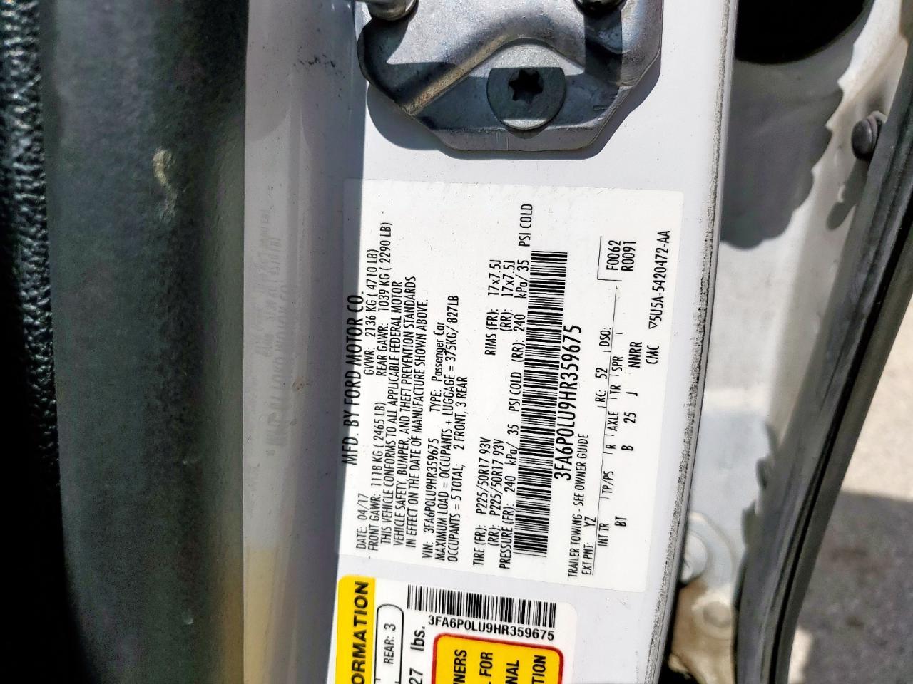2017 FORD FUSION