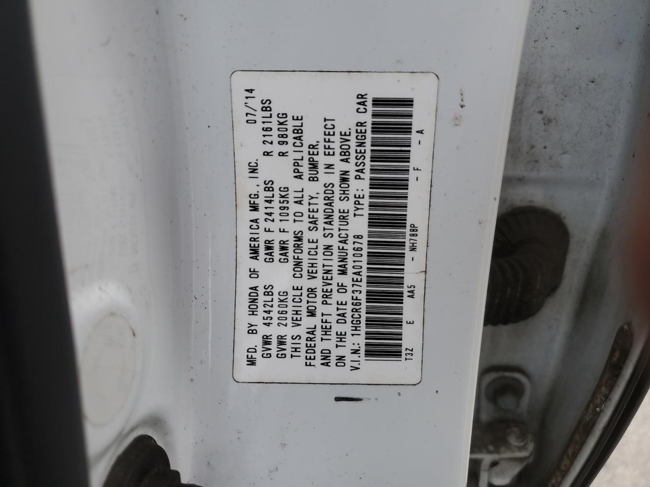 2014 HONDA ACCORD