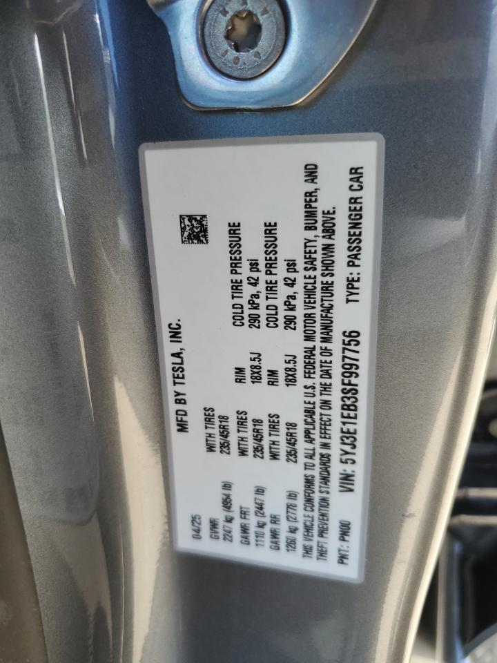 2025 TESLA MODEL 3