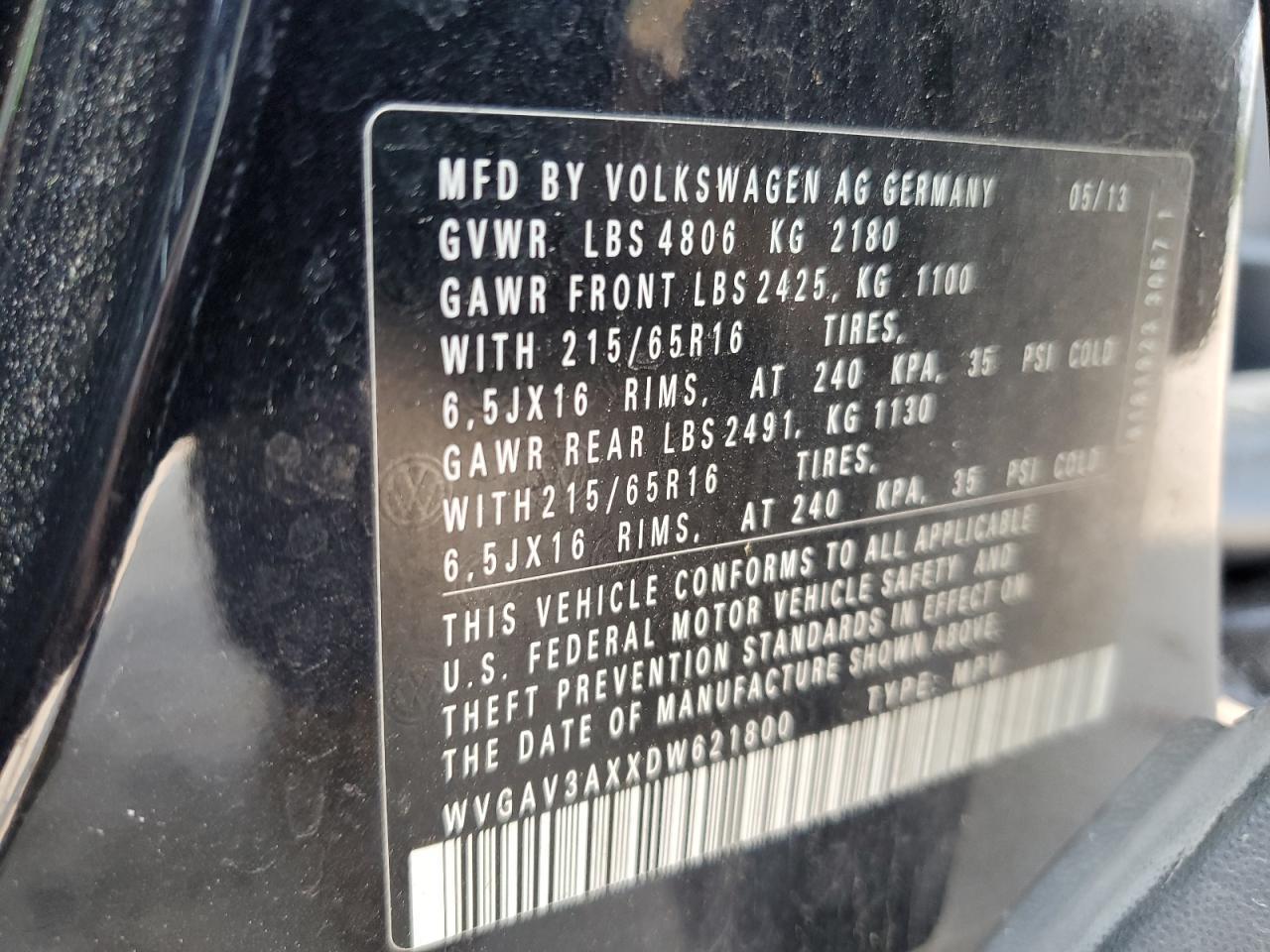 2013 VOLKSWAGEN TIGUAN