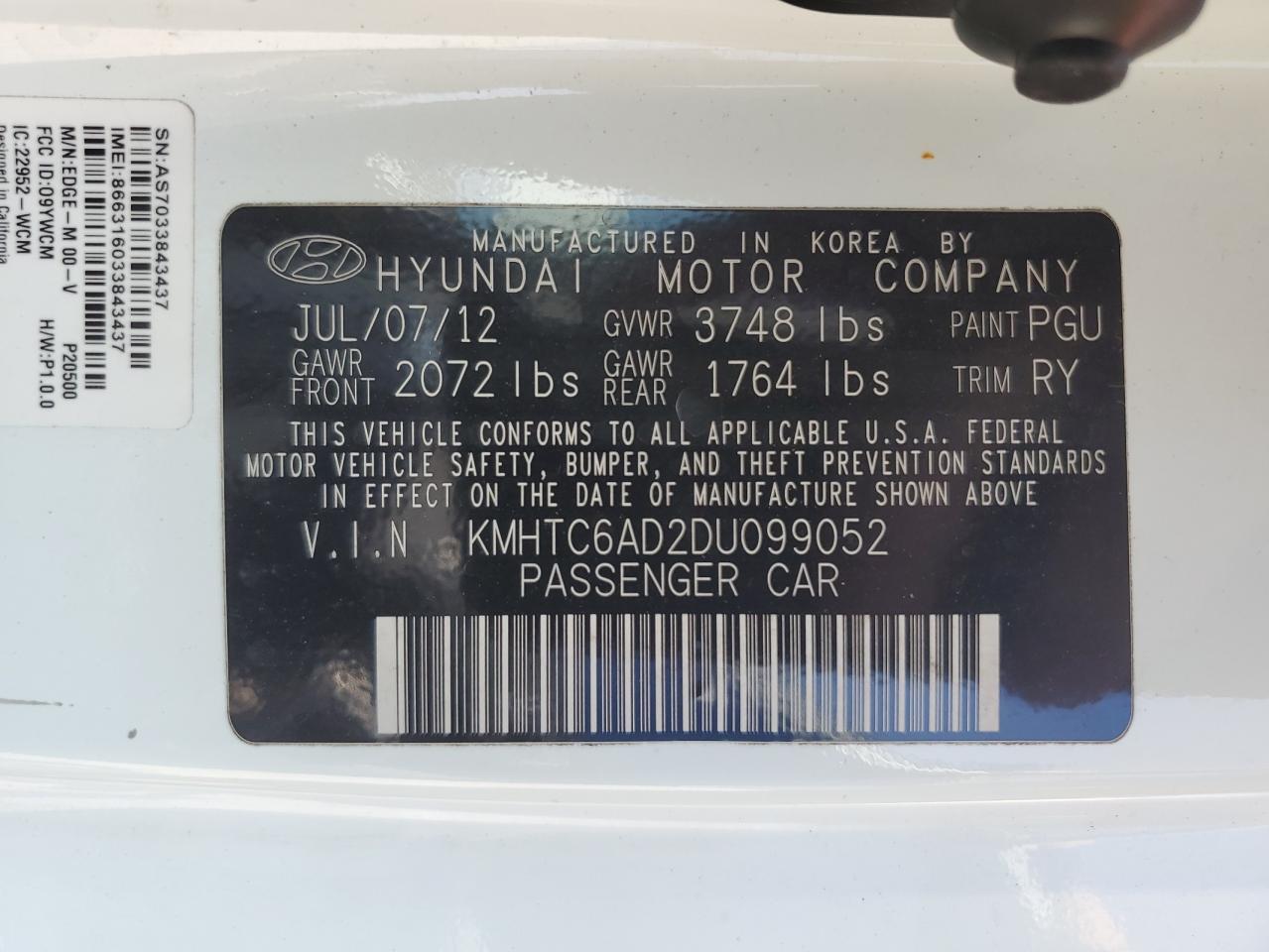 2013 HYUNDAI VELOSTER