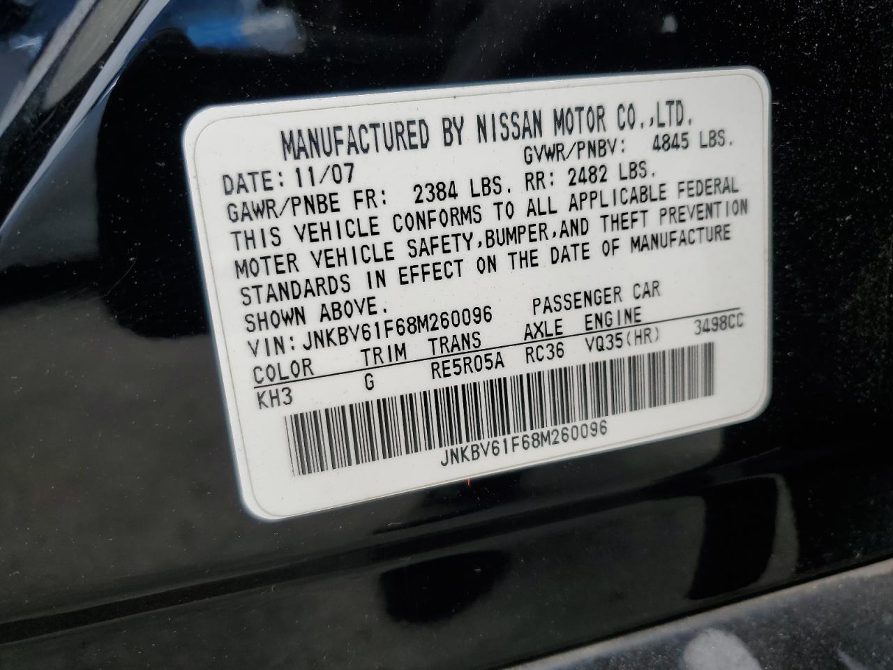 2008 INFINITI G35