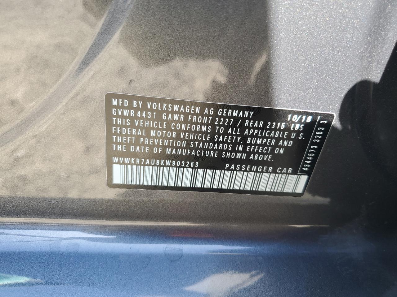 2019 VOLKSWAGEN e-Golf
