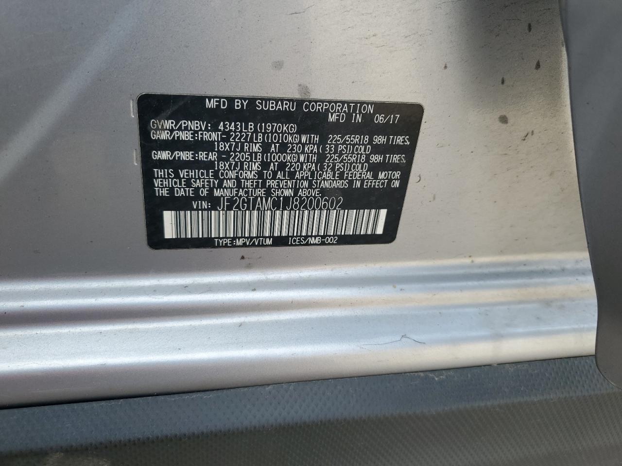 2018 SUBARU Crosstrek