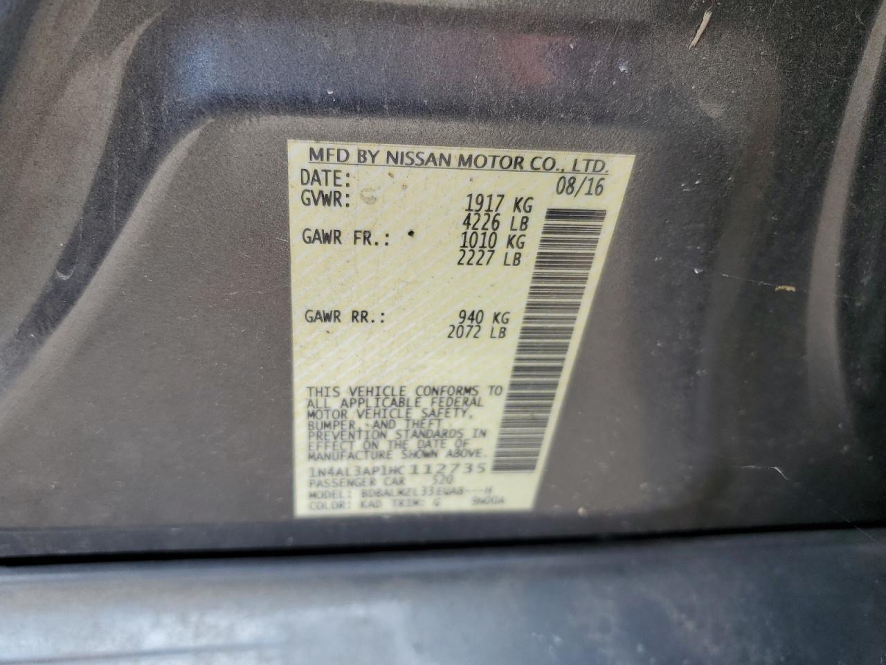 2017 NISSAN ALTIMA