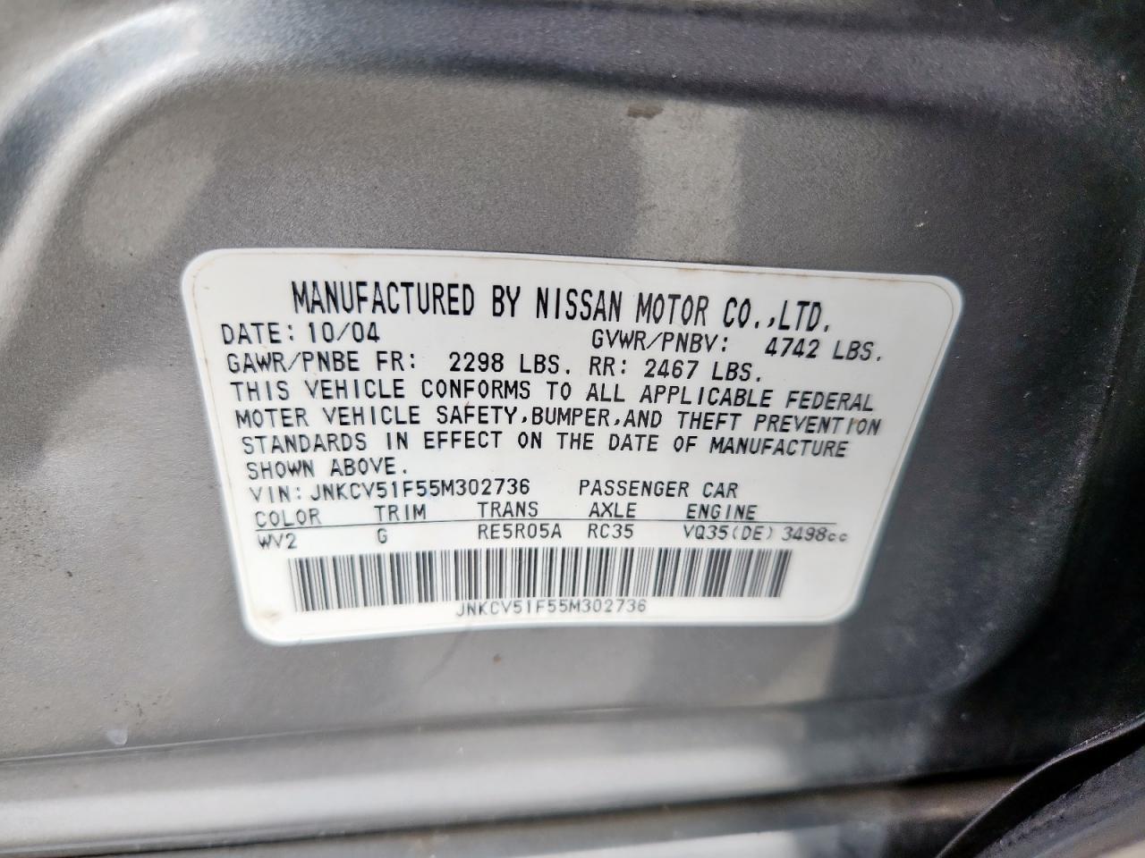2005 INFINITI G35