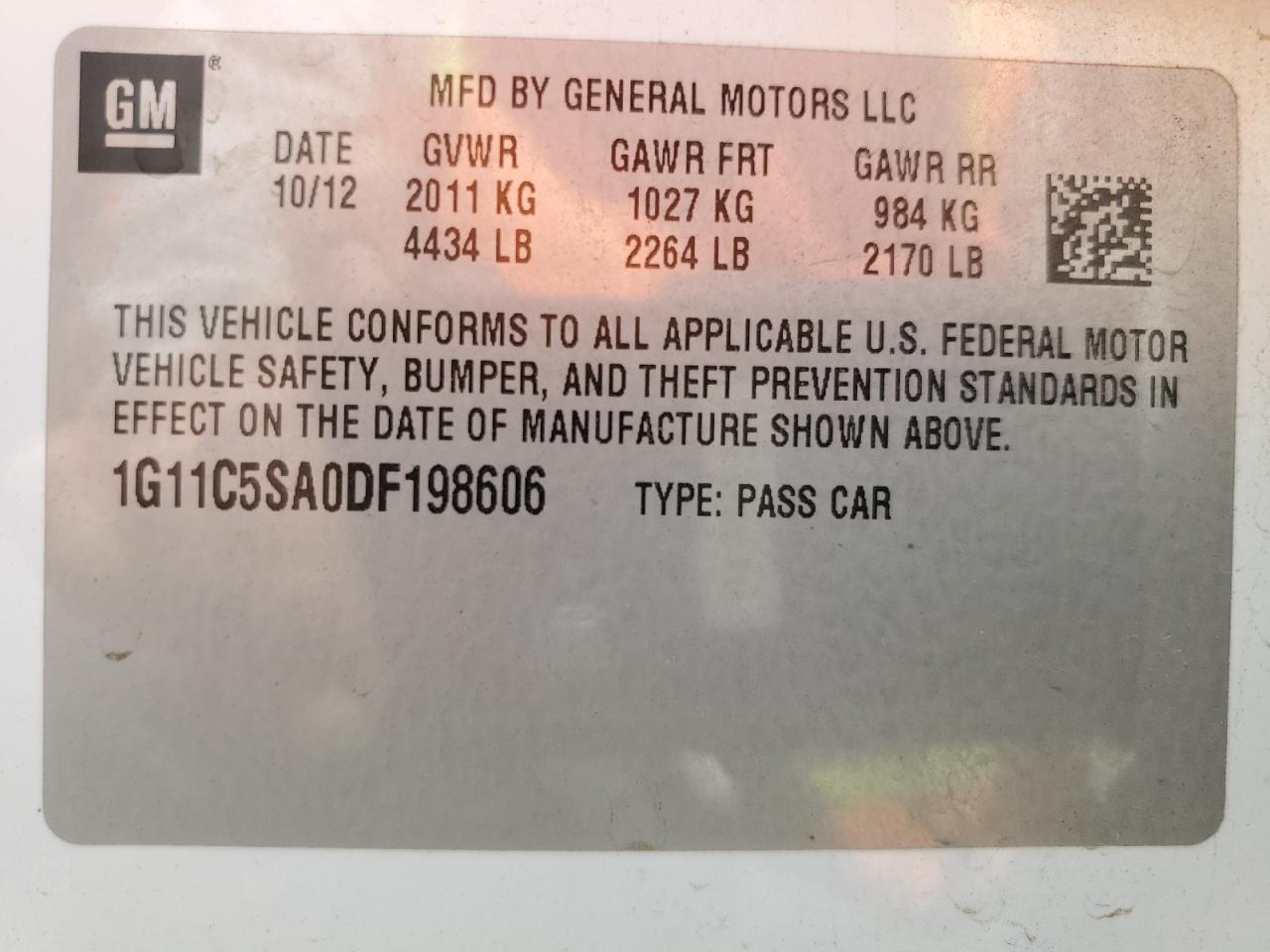 2013 CHEVROLET MALIBU
