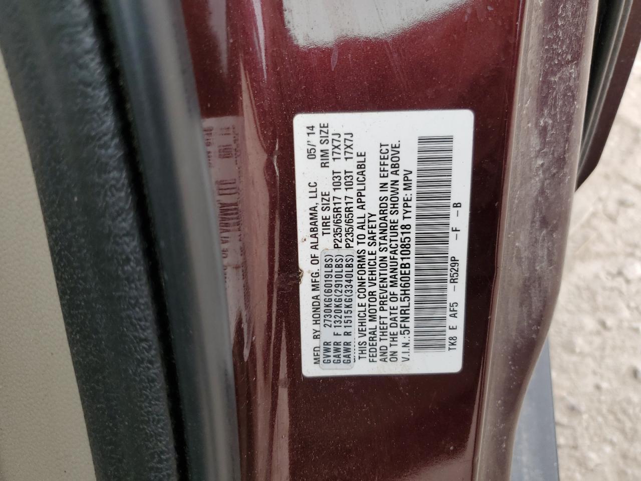 2014 HONDA ODYSSEY