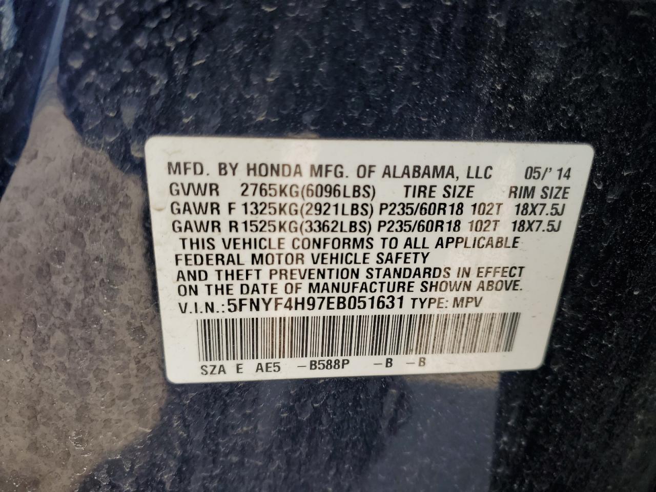 2014 HONDA PILOT