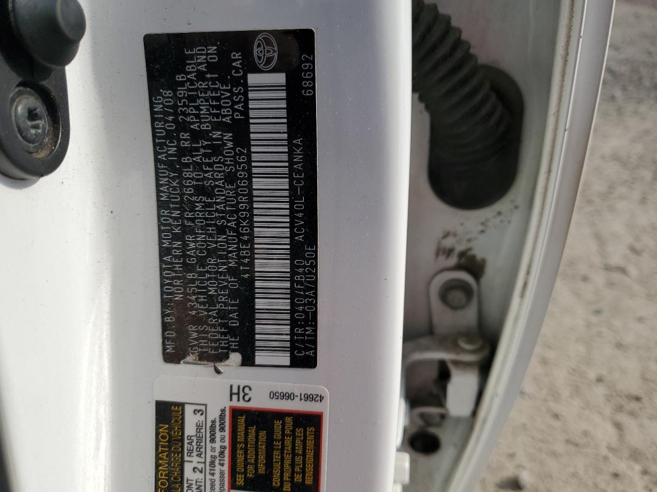 2009 TOYOTA CAMRY