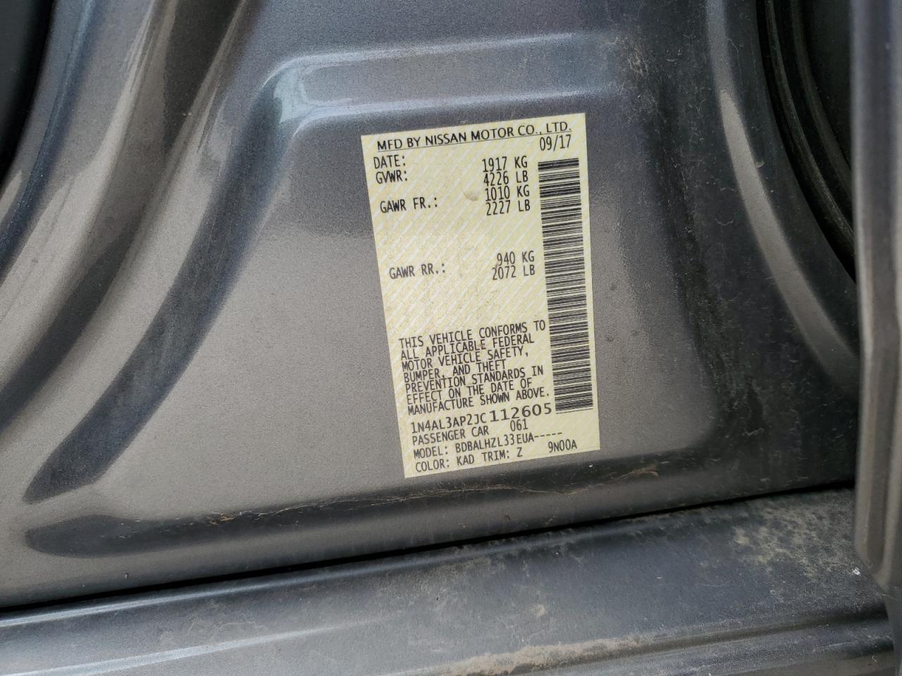 2018 NISSAN ALTIMA