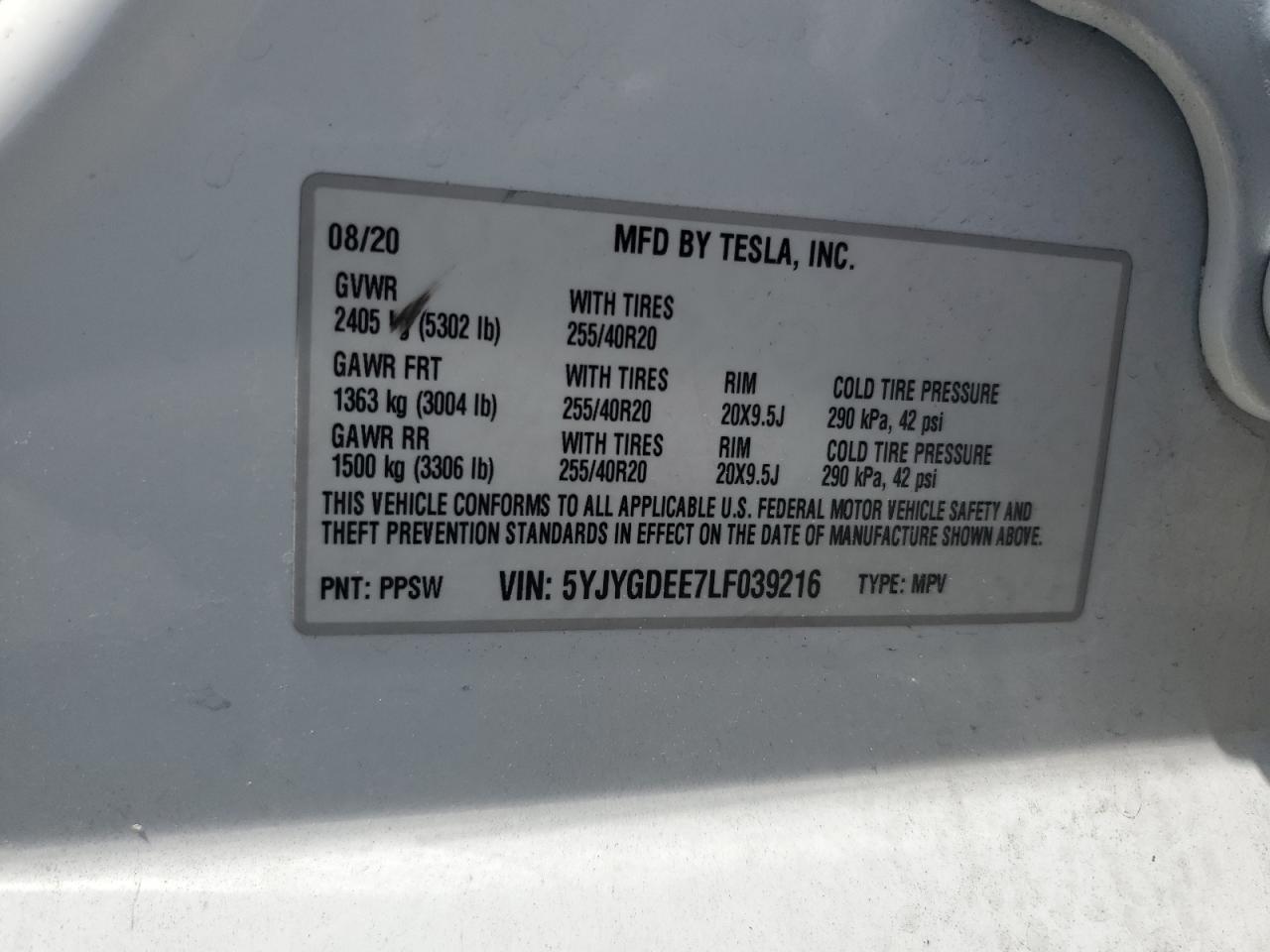 2020 TESLA MODEL Y