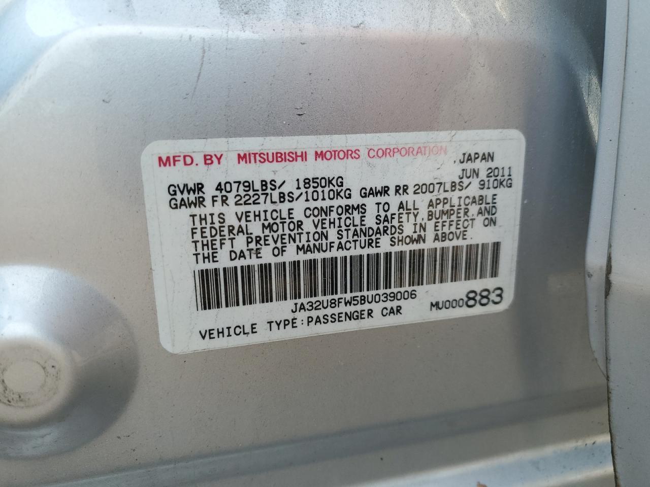 2011 MITSUBISHI LANCER