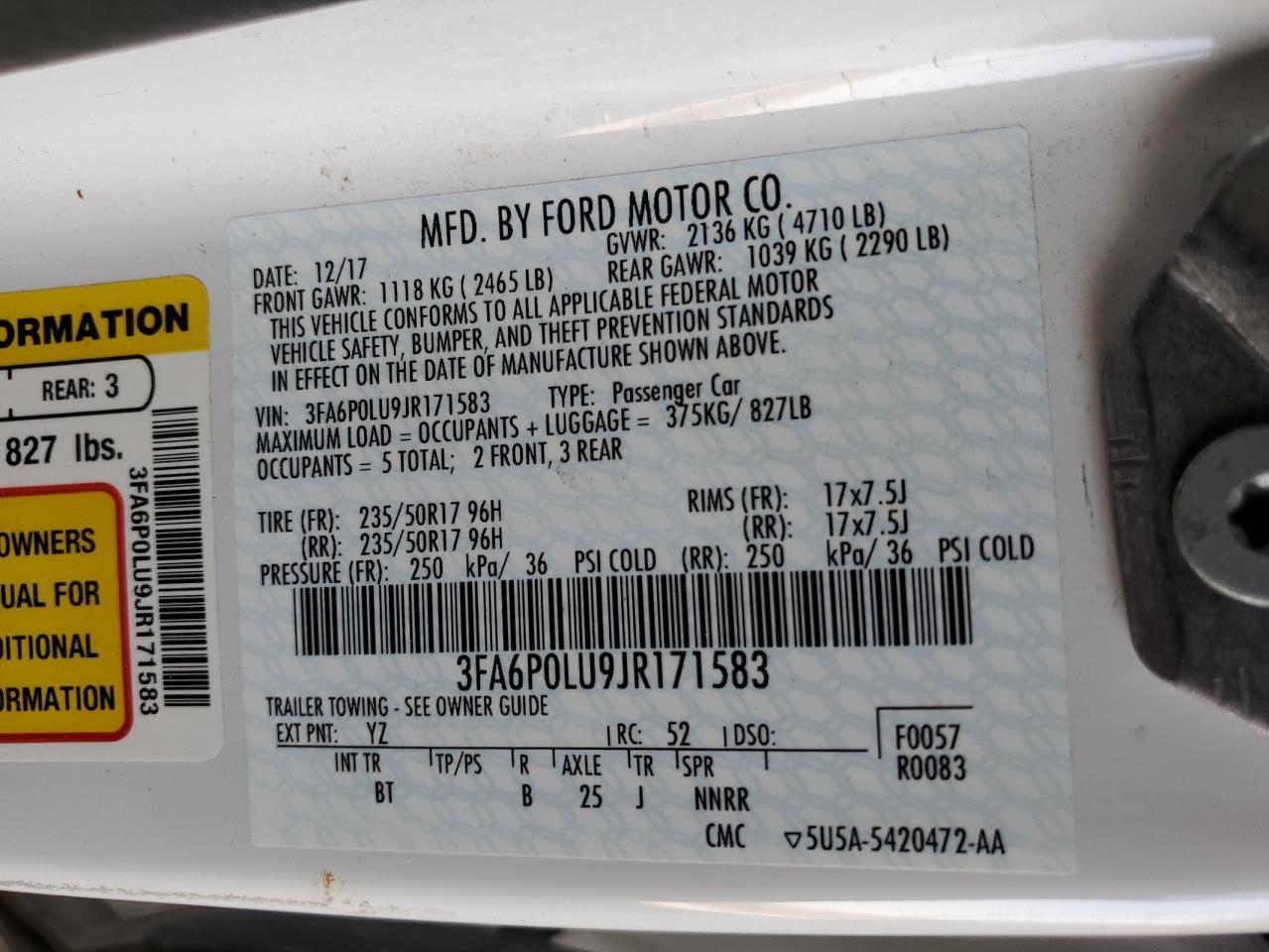 2018 FORD FUSION
