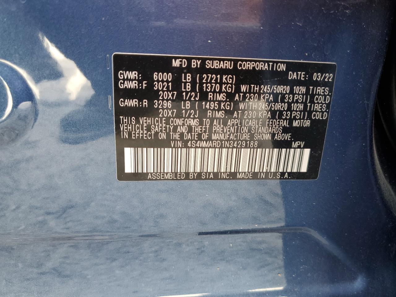 2022 SUBARU Ascent