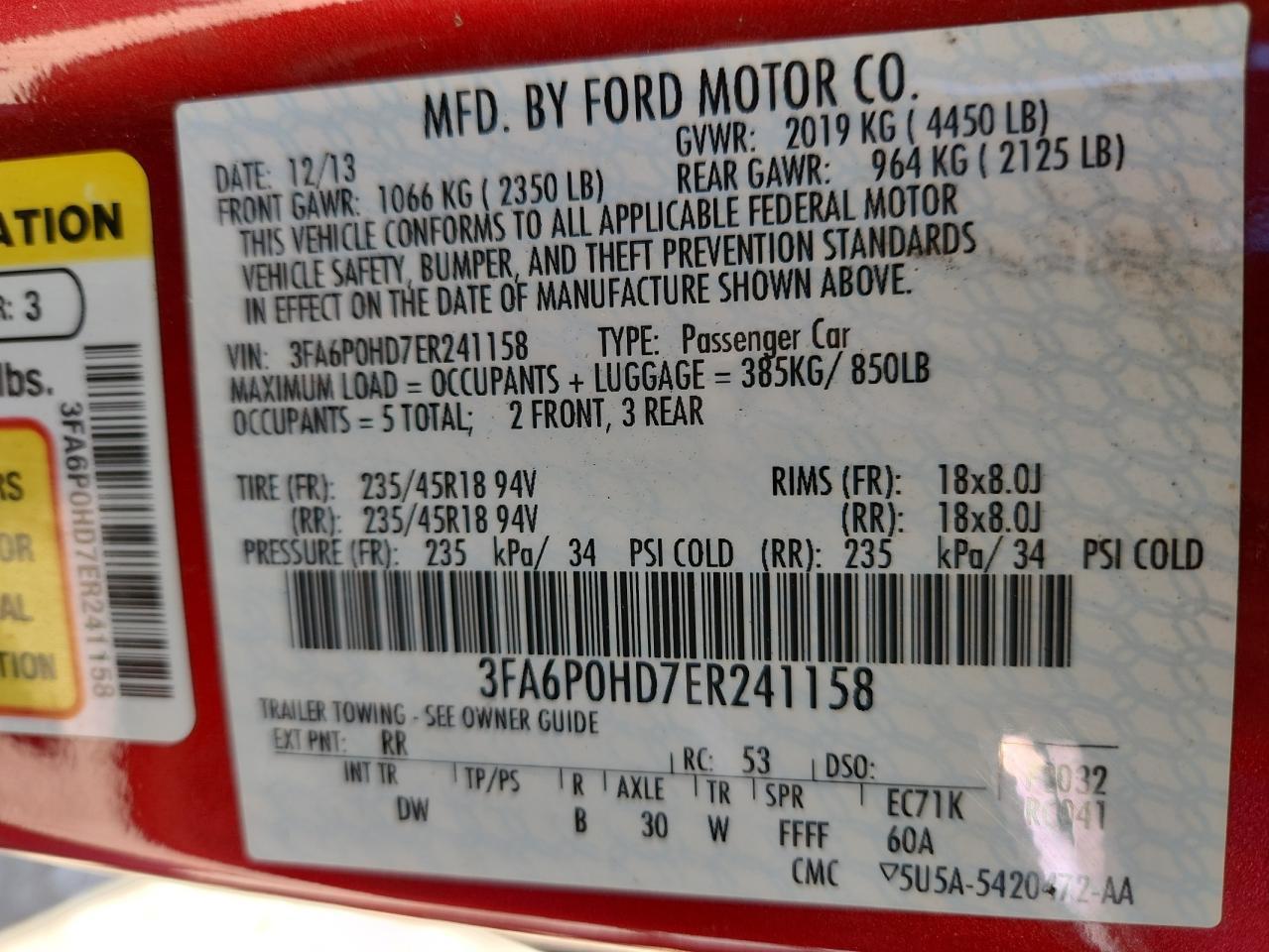 2014 FORD FUSION