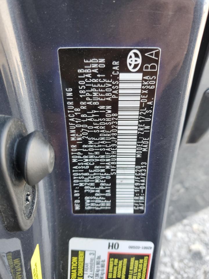 2018 TOYOTA COROLLA