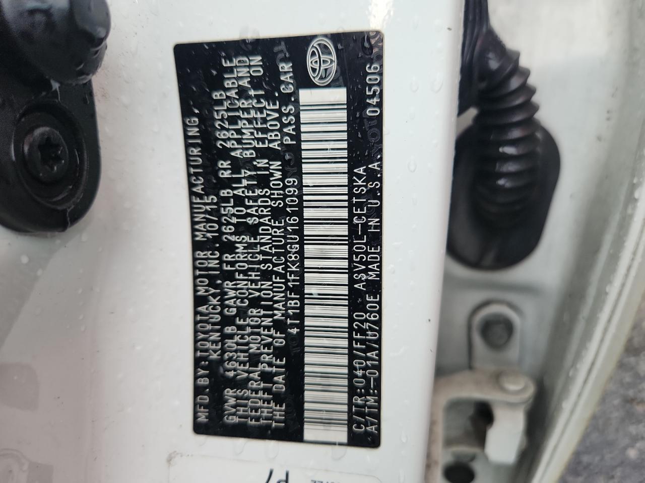 2016 TOYOTA CAMRY