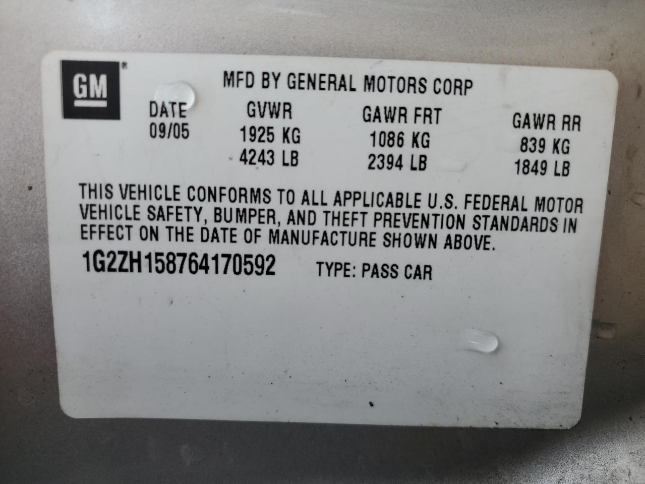 2006 PONTIAC G6