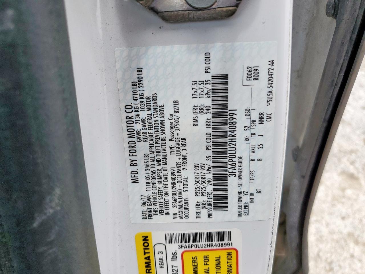 2017 FORD FUSION