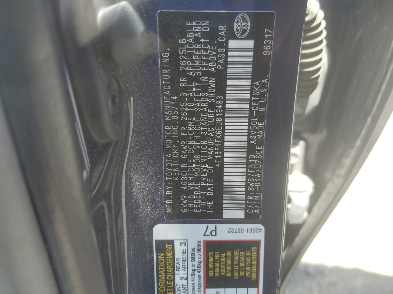 2014 TOYOTA CAMRY