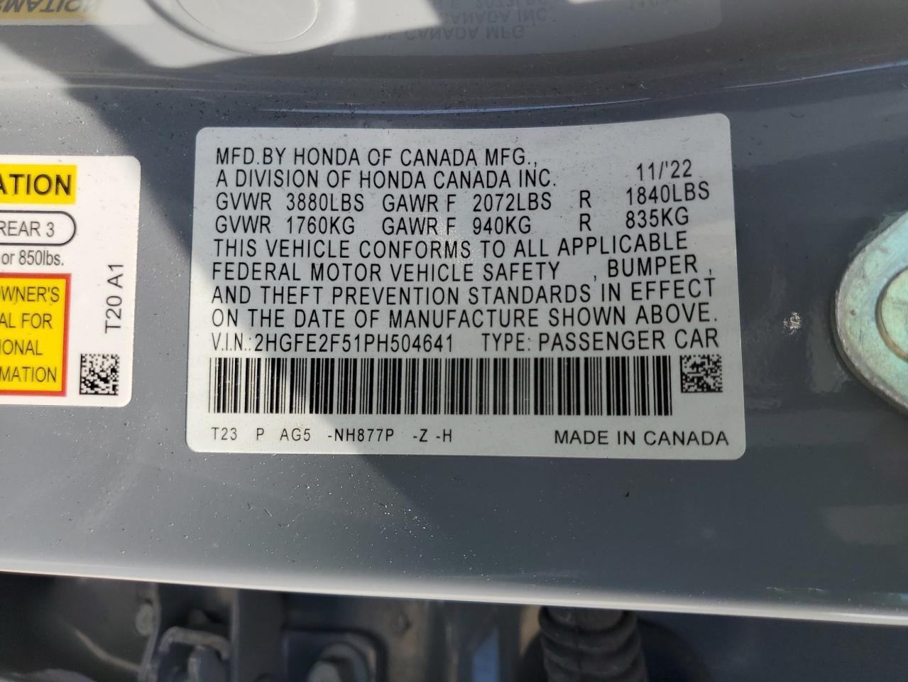 2023 HONDA CIVIC