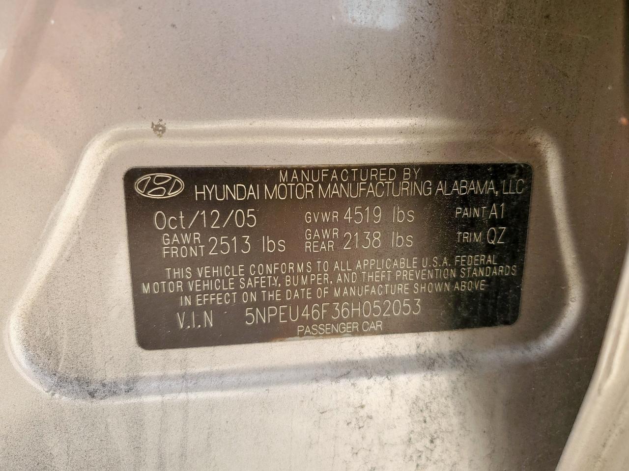 2006 HYUNDAI SONATA