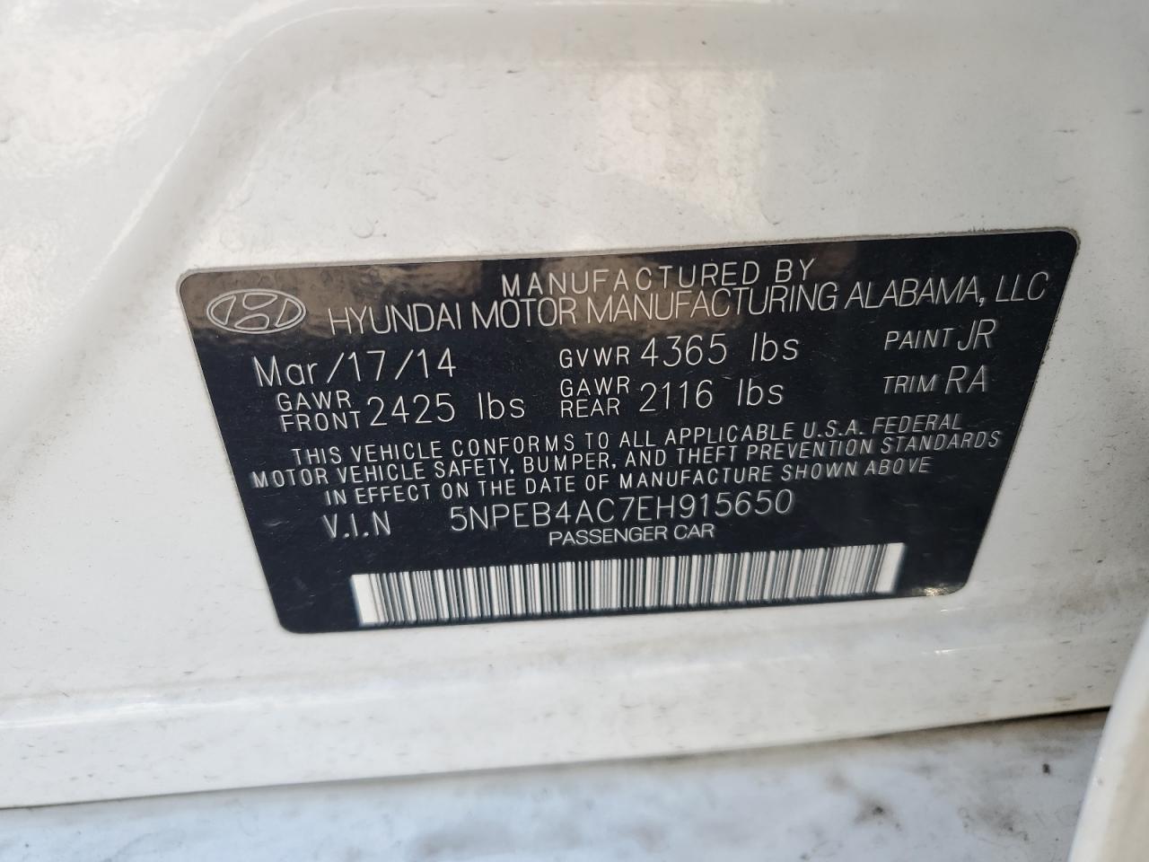 2014 HYUNDAI SONATA