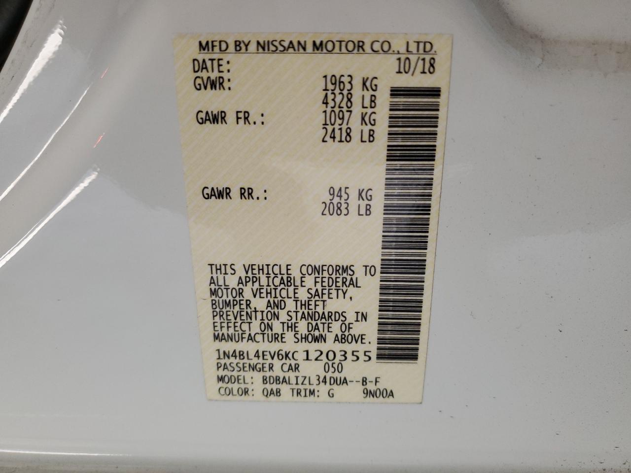 2019 NISSAN ALTIMA